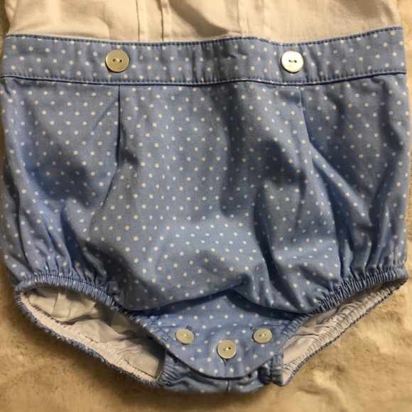 Dulces White and Blue Romper Size 3-6 Months - Picture 3 of 8